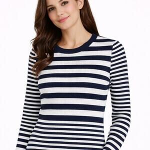 Michael Kors Striped Sweater - Navy + White - Small